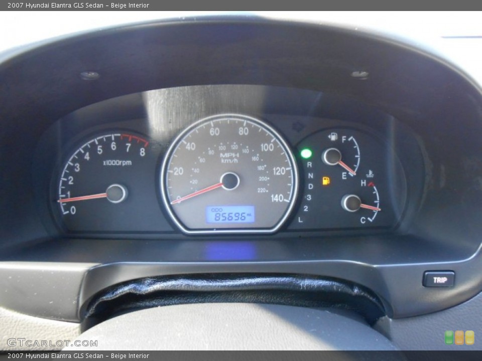Beige Interior Gauges for the 2007 Hyundai Elantra GLS Sedan #73803457