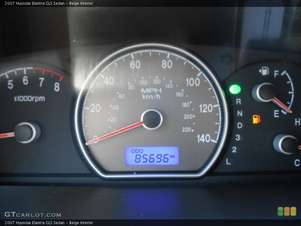 Beige Interior Gauges for the 2007 Hyundai Elantra GLS Sedan #73803468