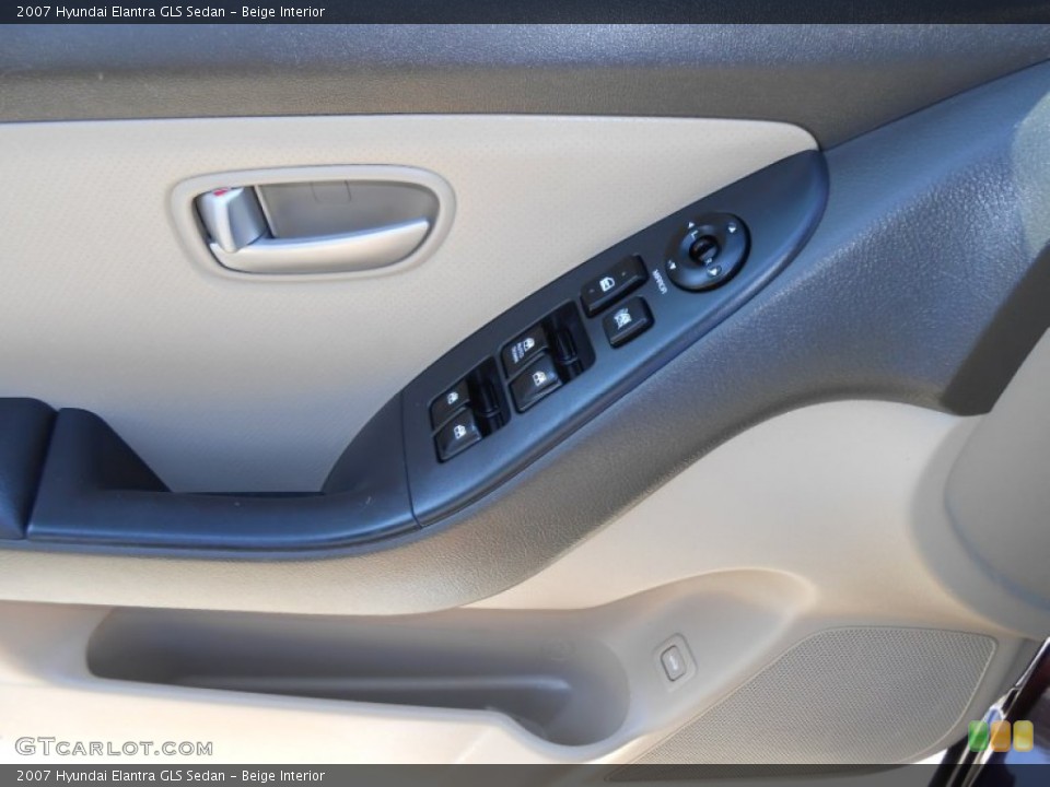 Beige Interior Controls for the 2007 Hyundai Elantra GLS Sedan #73803515