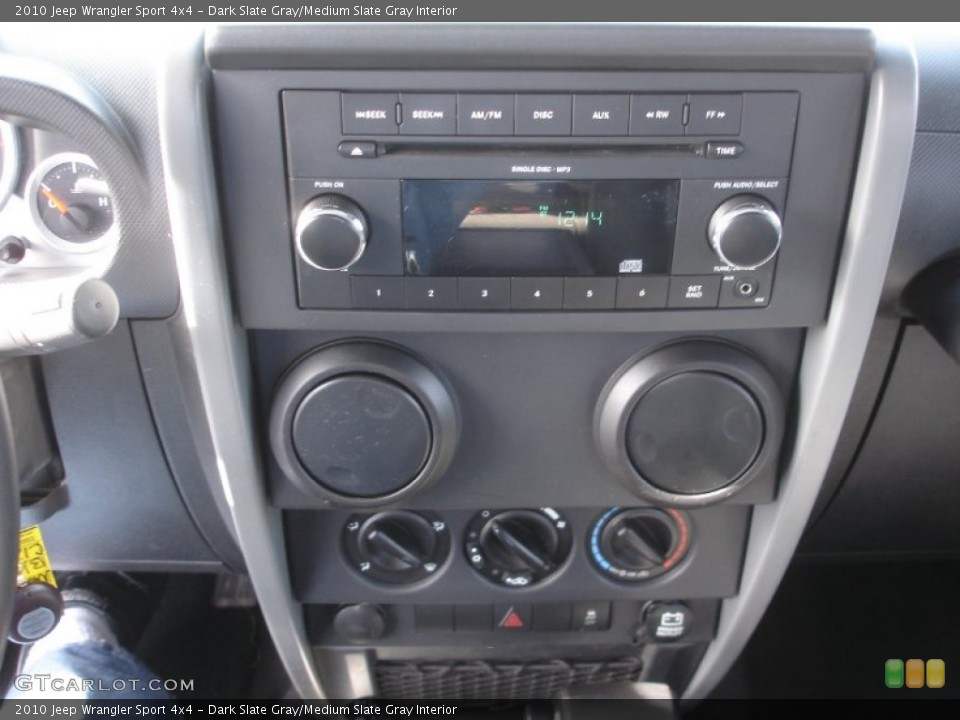 Dark Slate Gray/Medium Slate Gray Interior Controls for the 2010 Jeep Wrangler Sport 4x4 #73807673