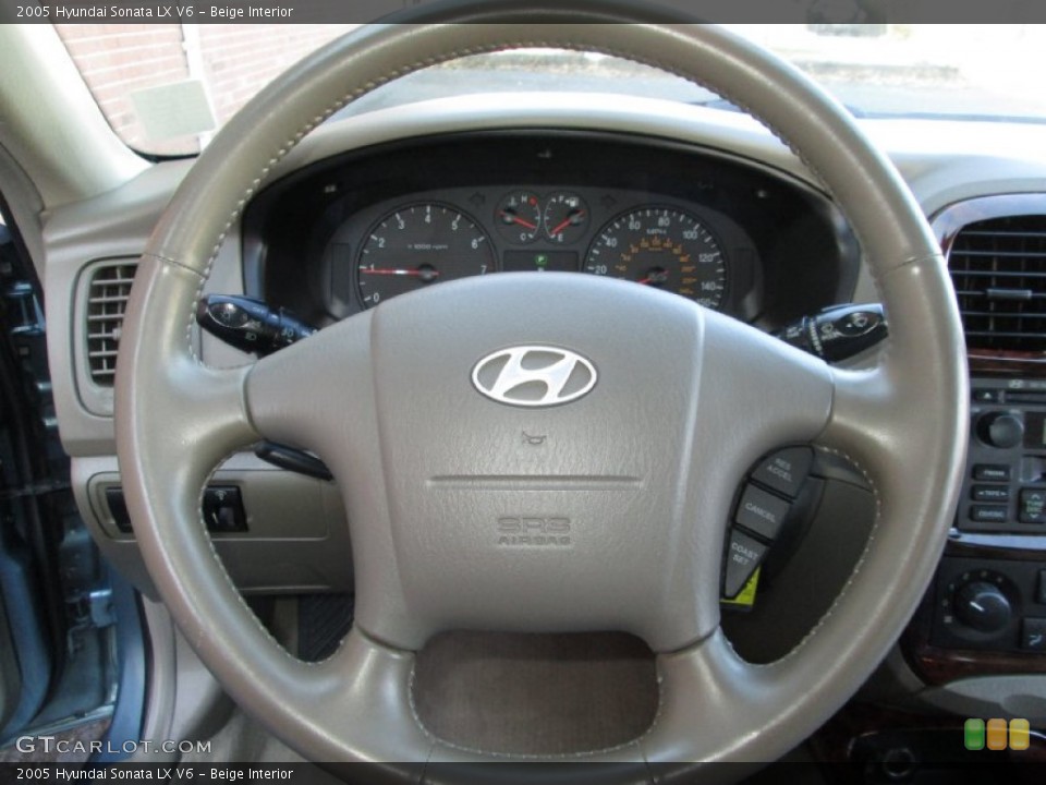 Beige Interior Steering Wheel for the 2005 Hyundai Sonata LX V6 #73810187