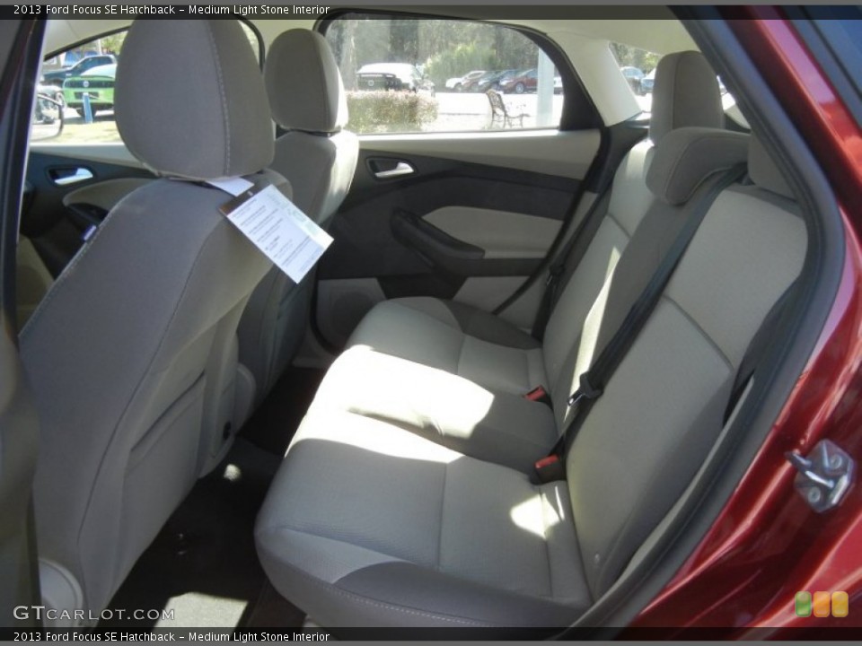 Medium Light Stone Interior Rear Seat for the 2013 Ford Focus SE Hatchback #73811273