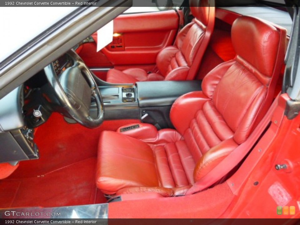 Red Interior Front Seat for the 1992 Chevrolet Corvette Convertible #73811360