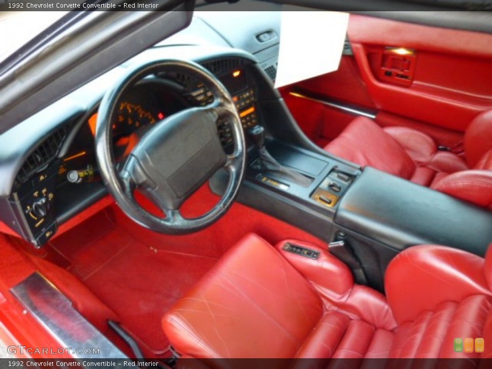 Red Interior Prime Interior for the 1992 Chevrolet Corvette Convertible #73811375