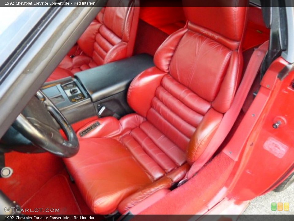 Red Interior Front Seat for the 1992 Chevrolet Corvette Convertible #73811405