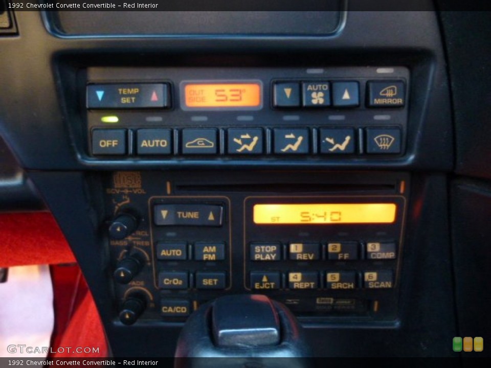 Red Interior Controls for the 1992 Chevrolet Corvette Convertible #73811413