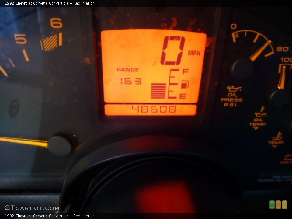 Red Interior Gauges for the 1992 Chevrolet Corvette Convertible #73811426