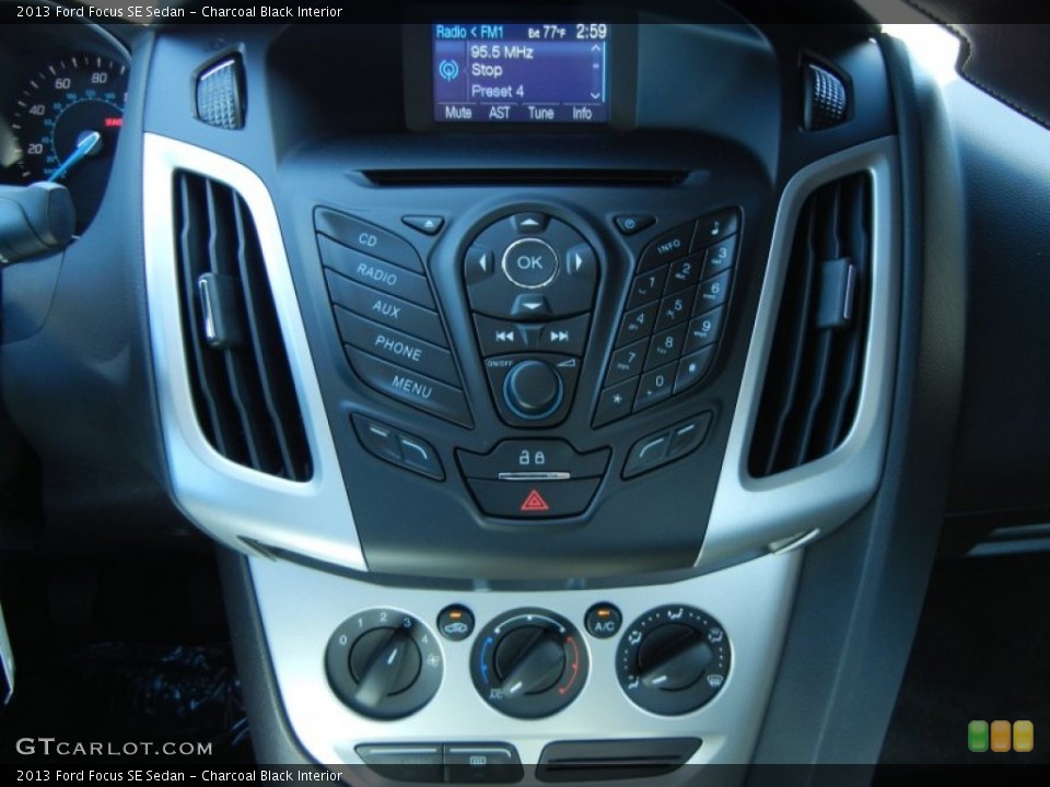 Charcoal Black Interior Controls for the 2013 Ford Focus SE Sedan #73812545