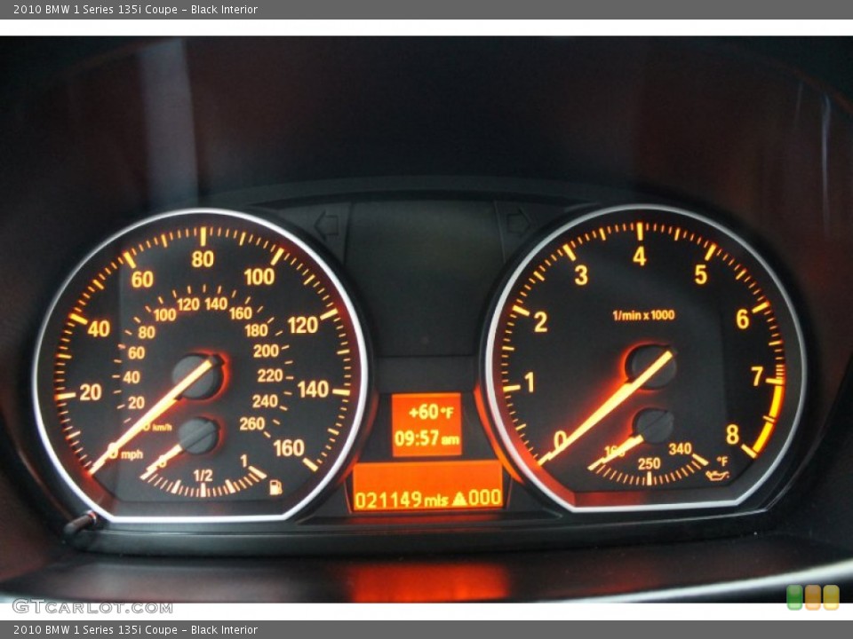 Black Interior Gauges for the 2010 BMW 1 Series 135i Coupe #73813109