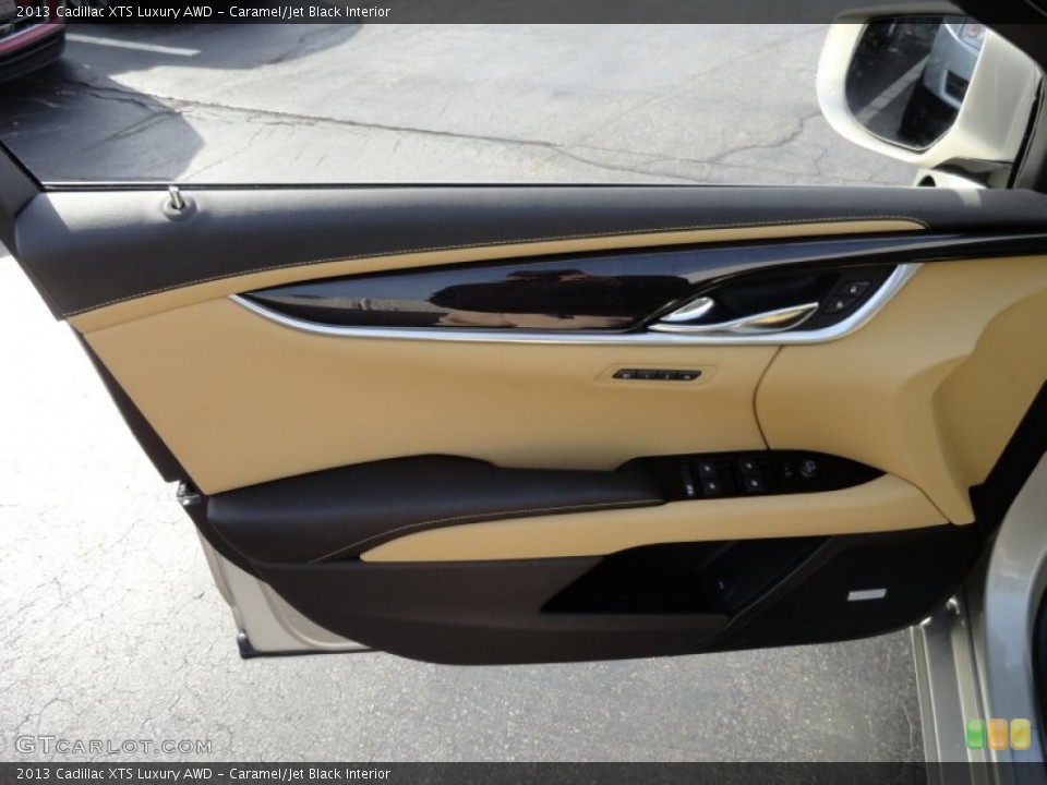 Caramel/Jet Black Interior Door Panel for the 2013 Cadillac XTS Luxury AWD #73823126