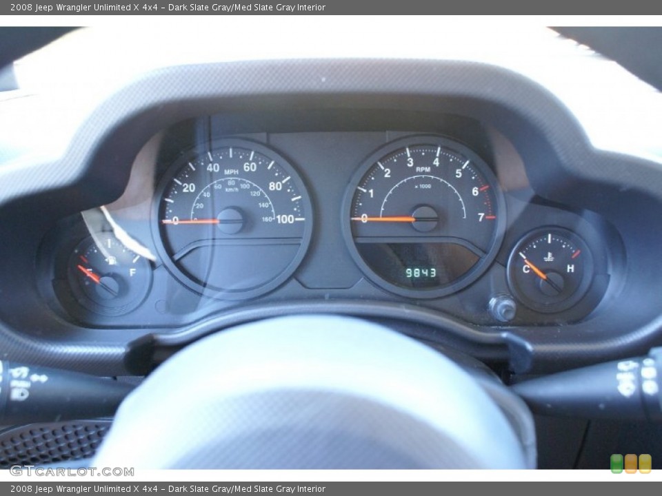 Dark Slate Gray/Med Slate Gray Interior Gauges for the 2008 Jeep Wrangler Unlimited X 4x4 #73823786