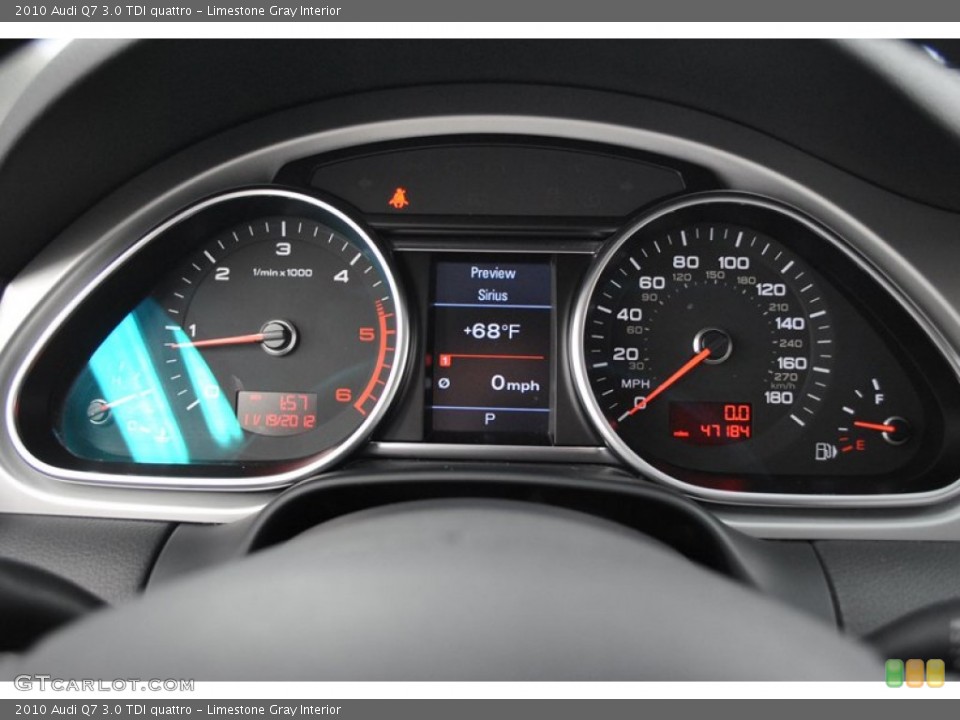 Limestone Gray Interior Gauges for the 2010 Audi Q7 3.0 TDI quattro #73825130