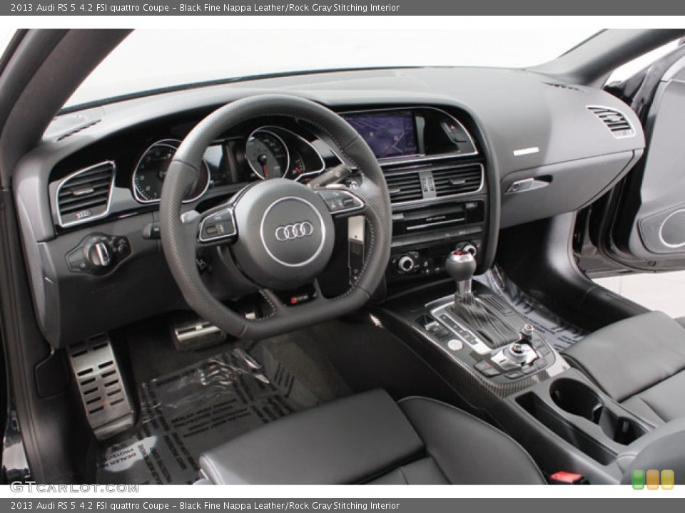 Black Fine Nappa Leather/Rock Gray Stitching 2013 Audi RS 5 Interiors