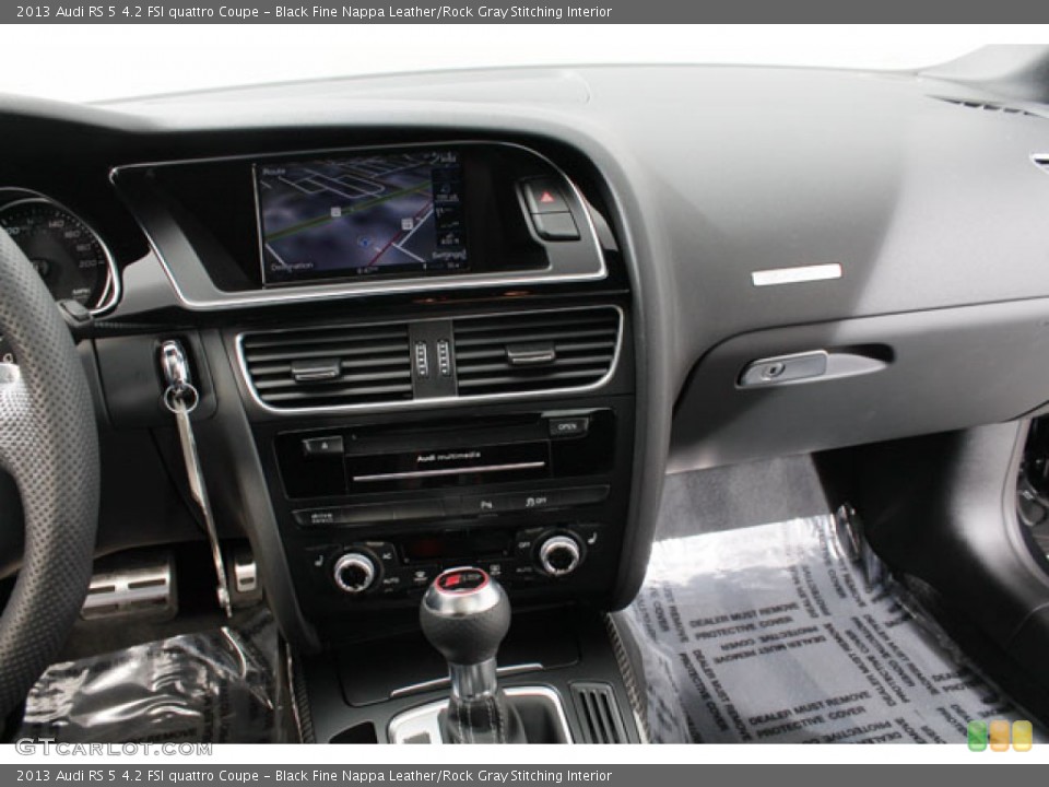 Black Fine Nappa Leather/Rock Gray Stitching Interior Controls for the 2013 Audi RS 5 4.2 FSI quattro Coupe #73829392
