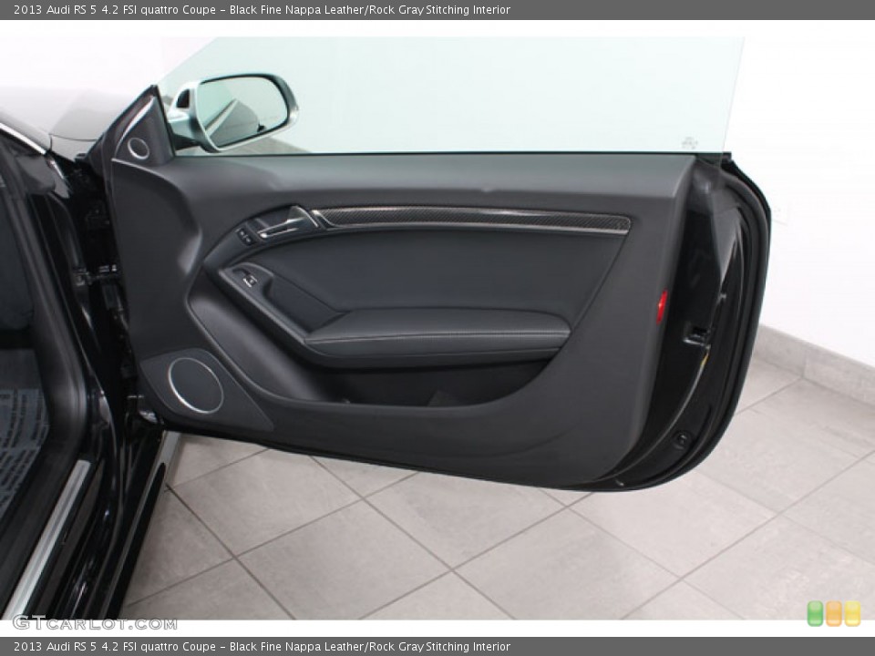 Black Fine Nappa Leather/Rock Gray Stitching Interior Door Panel for the 2013 Audi RS 5 4.2 FSI quattro Coupe #73829473