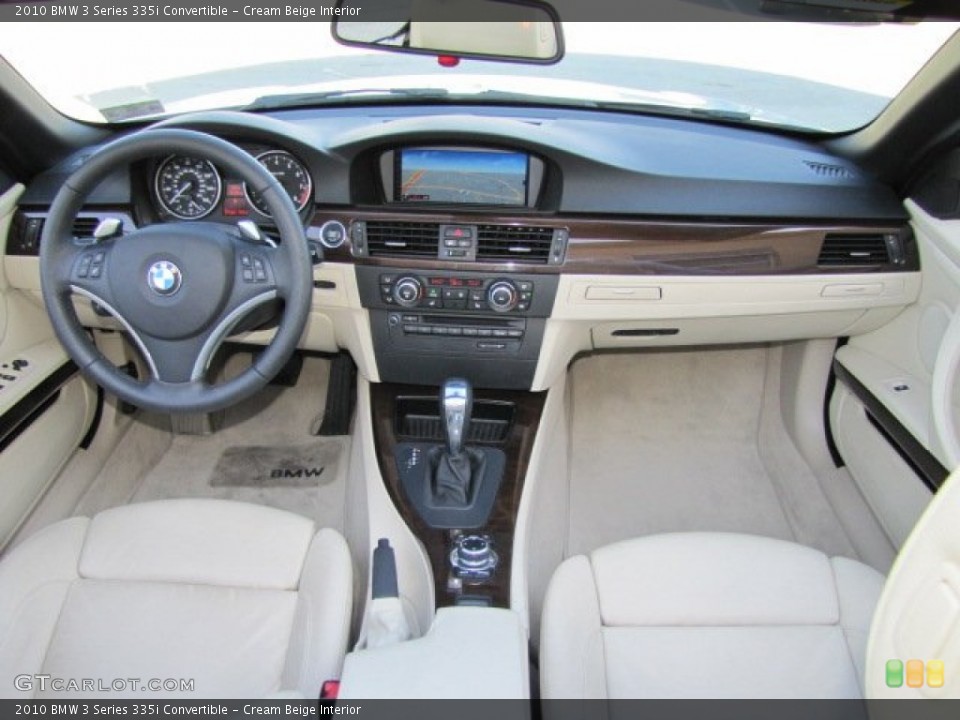 Cream Beige Interior Dashboard for the 2010 BMW 3 Series 335i Convertible #73842560