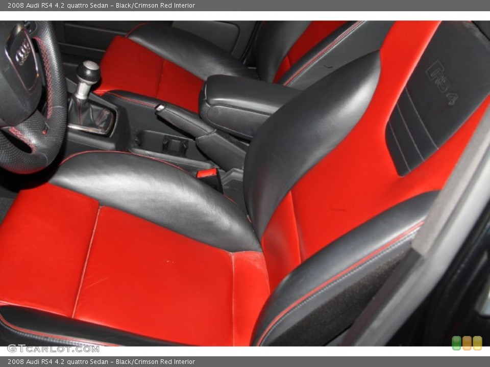 Black/Crimson Red Interior Front Seat for the 2008 Audi RS4 4.2 quattro Sedan #73845104