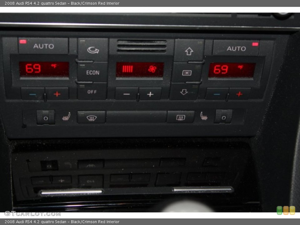 Black/Crimson Red Interior Controls for the 2008 Audi RS4 4.2 quattro Sedan #73845188