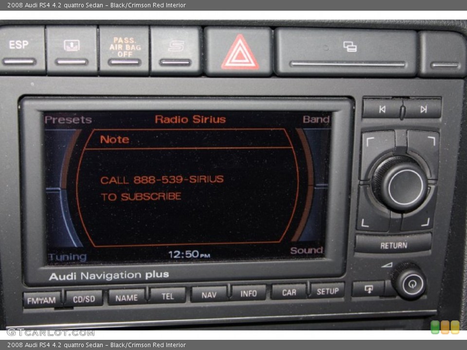 Black/Crimson Red Interior Controls for the 2008 Audi RS4 4.2 quattro Sedan #73845202