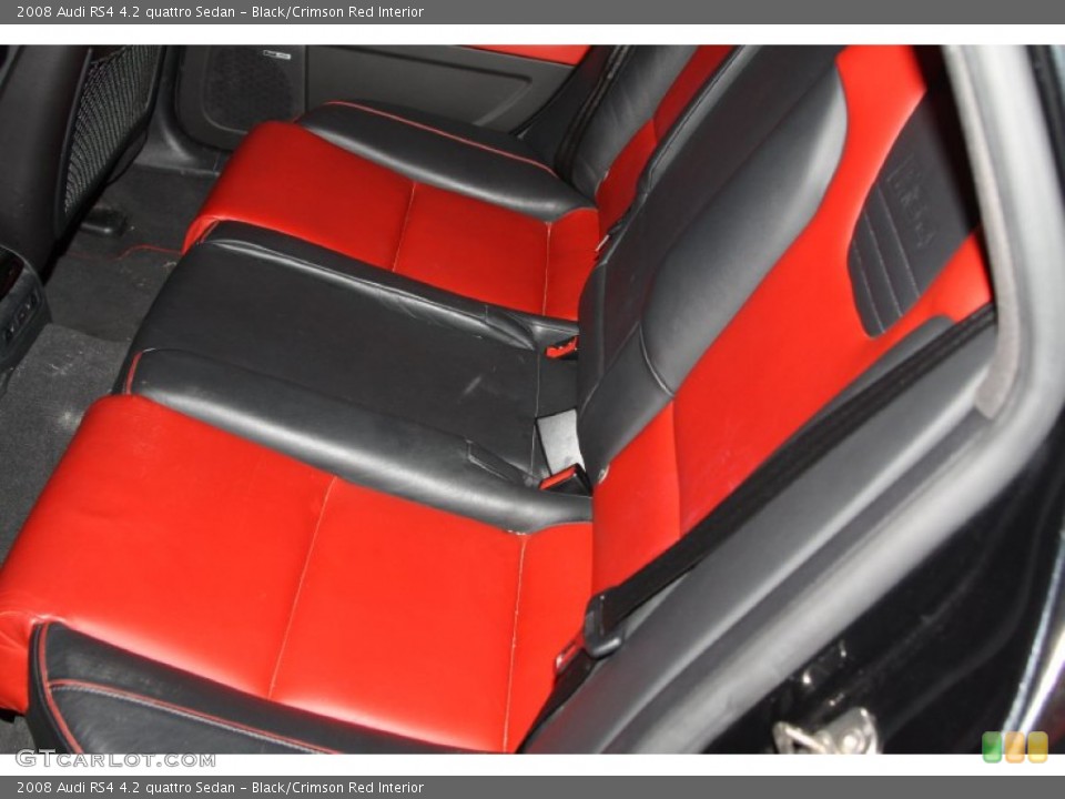 Black/Crimson Red Interior Rear Seat for the 2008 Audi RS4 4.2 quattro Sedan #73845338