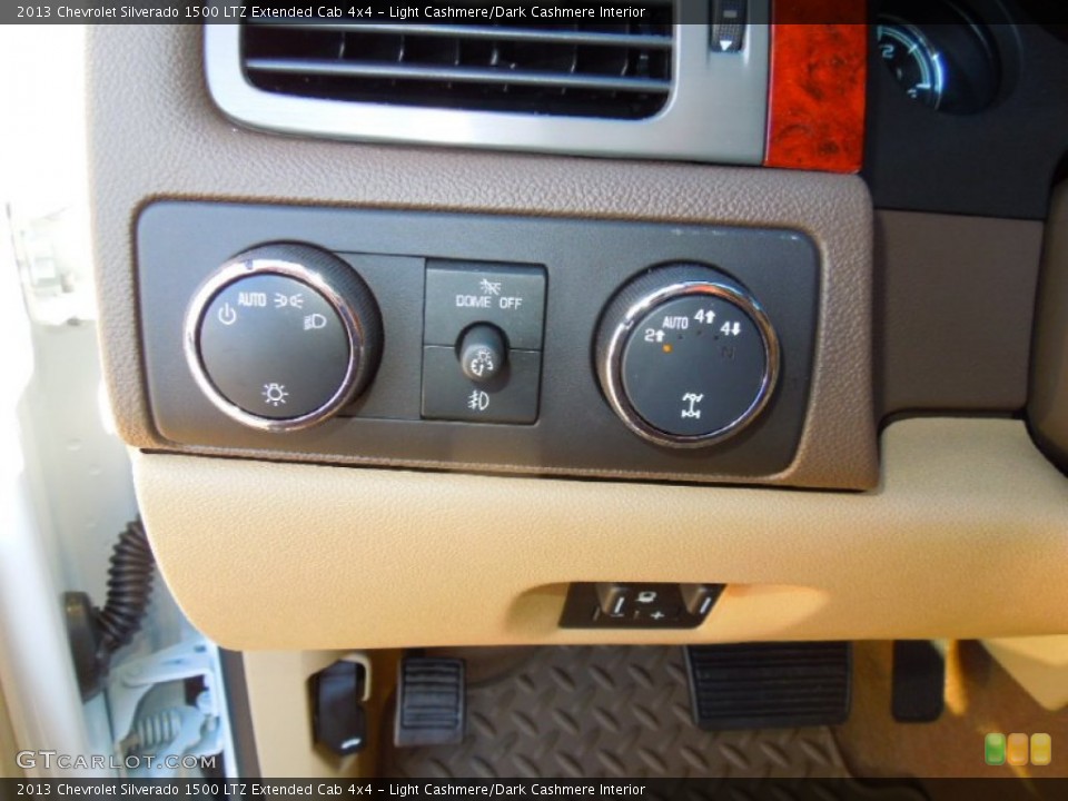 Light Cashmere/Dark Cashmere Interior Controls for the 2013 Chevrolet Silverado 1500 LTZ Extended Cab 4x4 #73850465