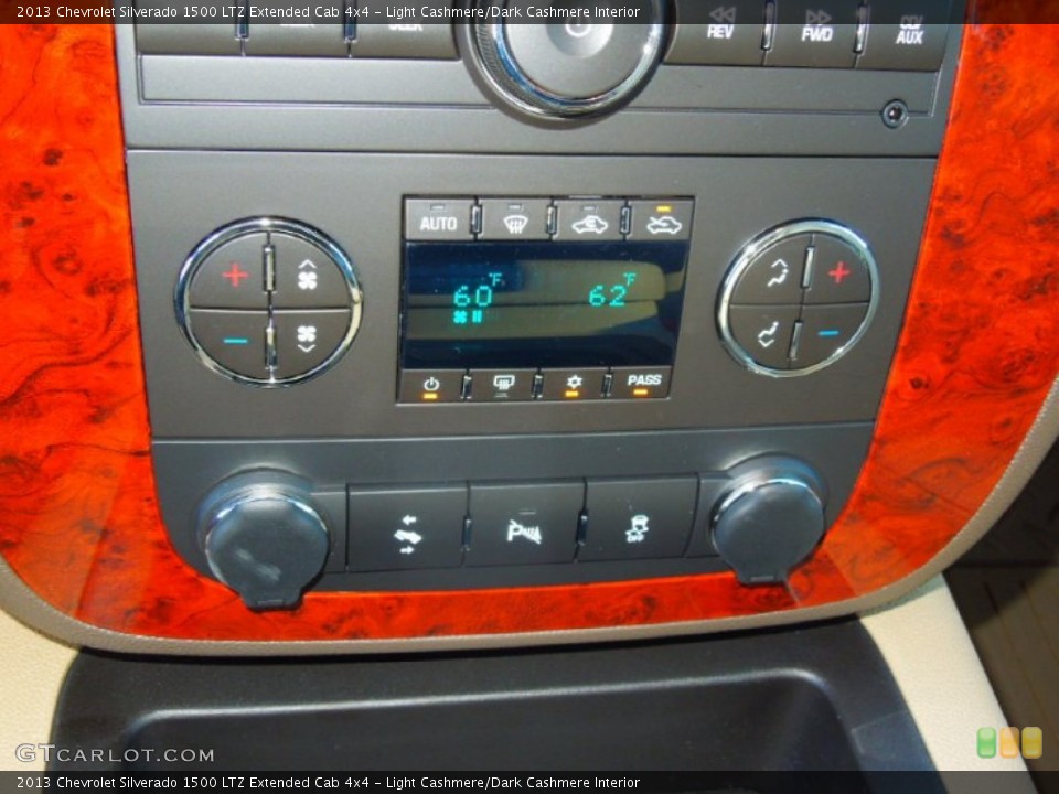 Light Cashmere/Dark Cashmere Interior Controls for the 2013 Chevrolet Silverado 1500 LTZ Extended Cab 4x4 #73850486