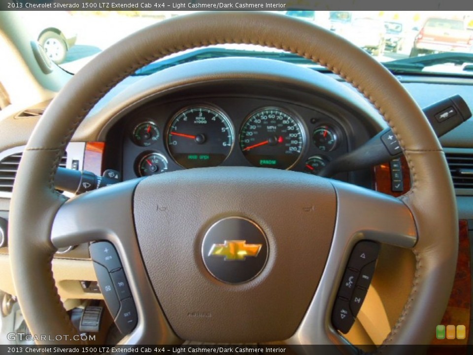 Light Cashmere/Dark Cashmere Interior Steering Wheel for the 2013 Chevrolet Silverado 1500 LTZ Extended Cab 4x4 #73850527