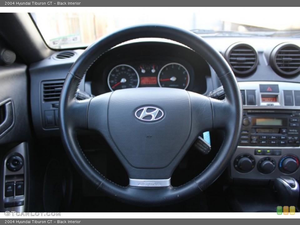Black Interior Steering Wheel for the 2004 Hyundai Tiburon GT #73860617