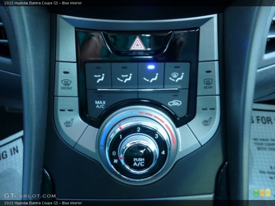 Blue Interior Controls for the 2013 Hyundai Elantra Coupe GS #73869319