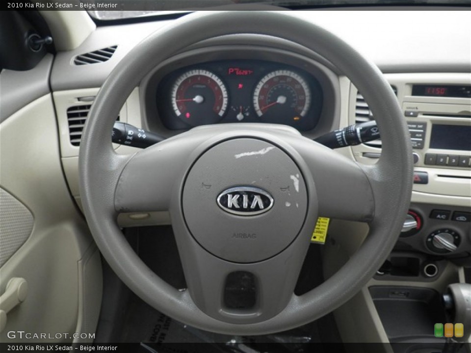 Beige Interior Steering Wheel for the 2010 Kia Rio LX Sedan #73881015
