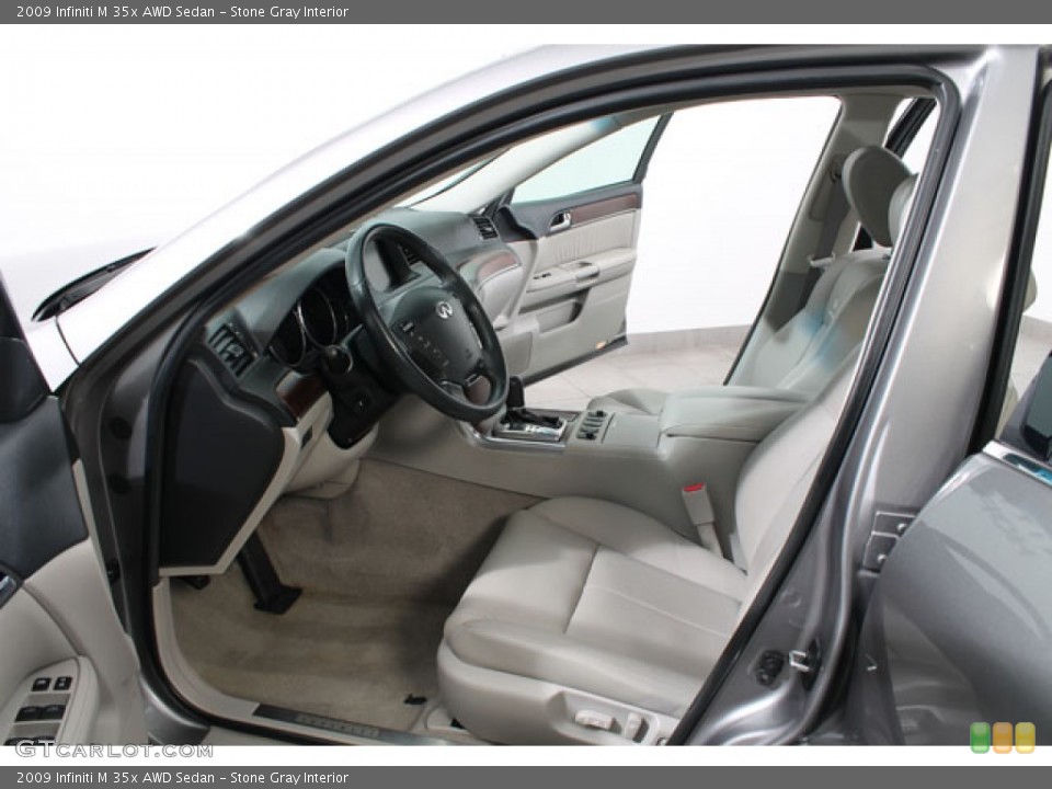 Stone Gray Interior Front Seat for the 2009 Infiniti M 35x AWD Sedan #73883531