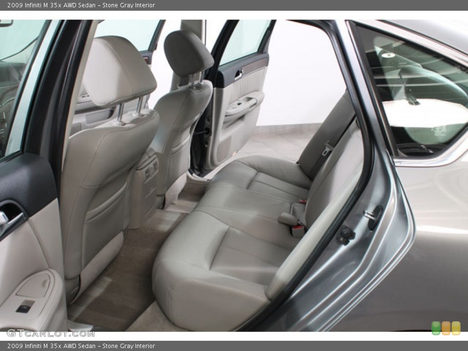 Stone Gray Interior Rear Seat for the 2009 Infiniti M 35x AWD Sedan #73883534