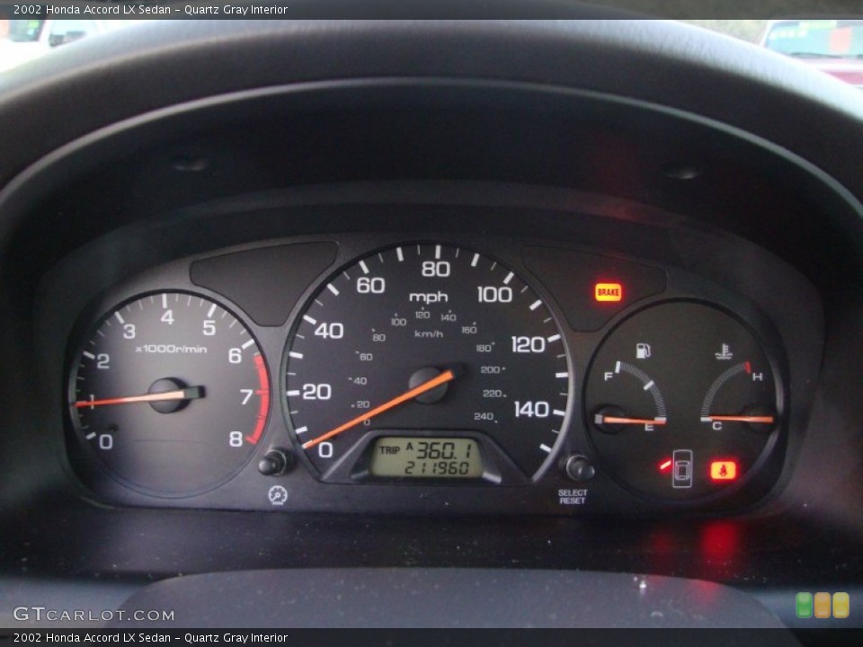Quartz Gray Interior Gauges for the 2002 Honda Accord LX Sedan #73886120