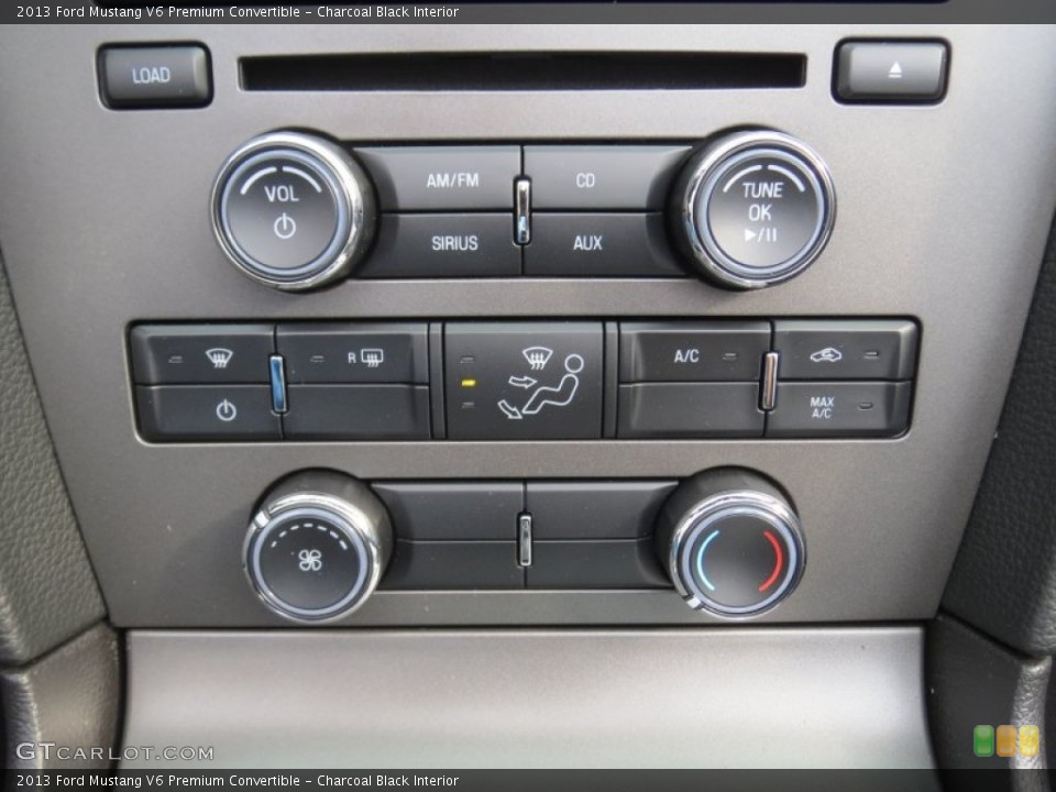 Charcoal Black Interior Controls for the 2013 Ford Mustang V6 Premium Convertible #73893695