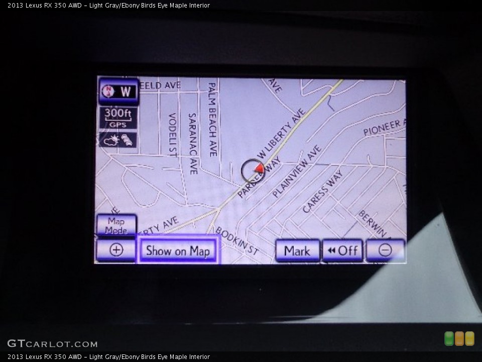 Light Gray/Ebony Birds Eye Maple Interior Navigation for the 2013 Lexus RX 350 AWD #73895120