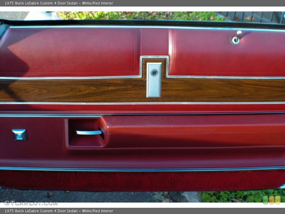 White/Red Interior Door Panel for the 1975 Buick LeSabre Custom 4 Door Sedan #73896428