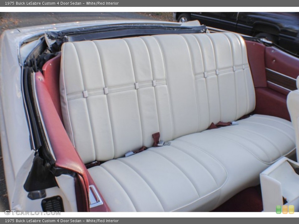 White/Red Interior Rear Seat for the 1975 Buick LeSabre Custom 4 Door Sedan #73896473