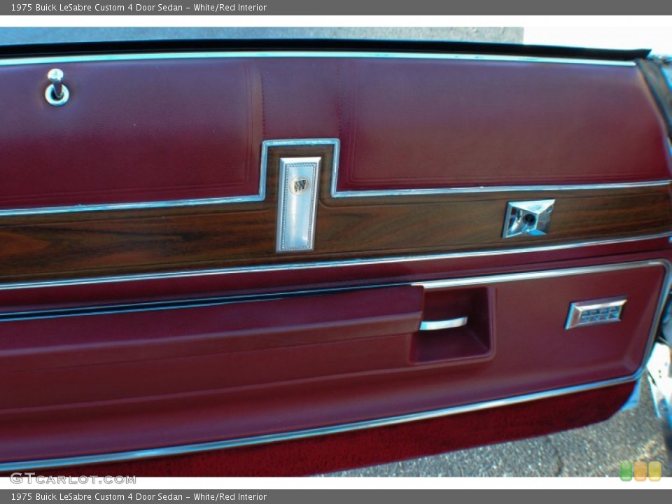 White/Red Interior Door Panel for the 1975 Buick LeSabre Custom 4 Door Sedan #73896482