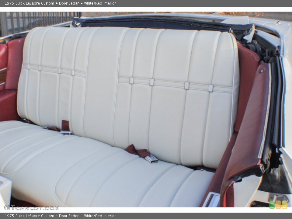 White/Red Interior Rear Seat for the 1975 Buick LeSabre Custom 4 Door Sedan #73896497