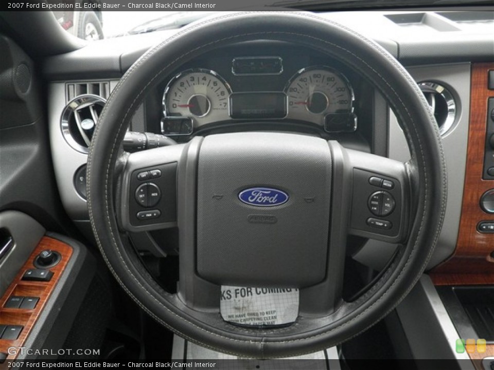 Charcoal Black/Camel Interior Steering Wheel for the 2007 Ford Expedition EL Eddie Bauer #73901012
