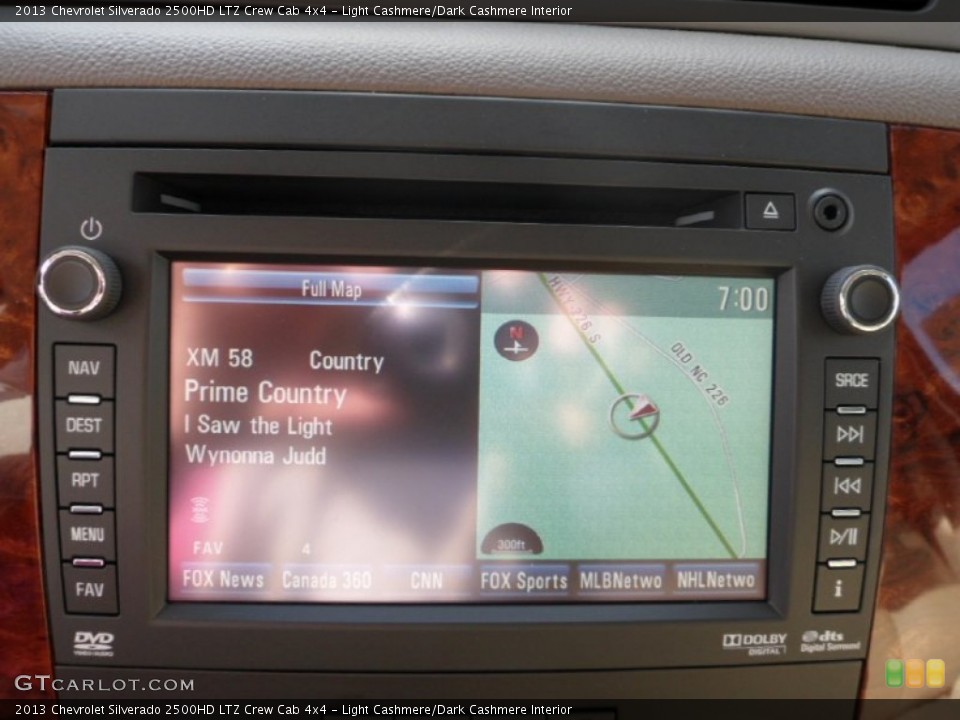 Light Cashmere/Dark Cashmere Interior Navigation for the 2013 Chevrolet Silverado 2500HD LTZ Crew Cab 4x4 #73904318