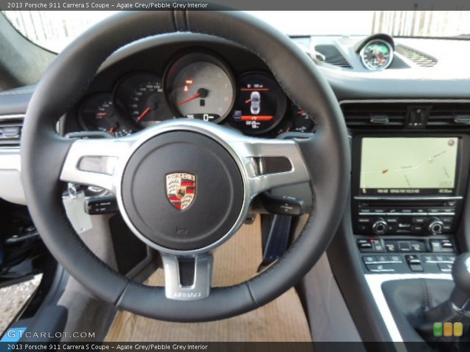 Agate Grey/Pebble Grey Interior Steering Wheel for the 2013 Porsche 911 Carrera S Coupe #73905254