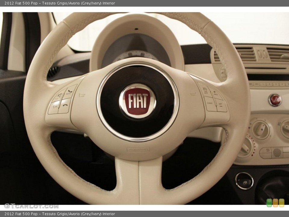 Tessuto Grigio/Avorio (Grey/Ivory) Interior Steering Wheel for the 2012 Fiat 500 Pop #73908209