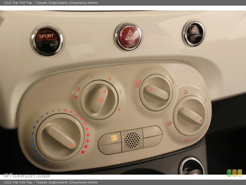 Tessuto Grigio/Avorio (Grey/Ivory) Interior Controls for the 2012 Fiat 500 Pop #73908235