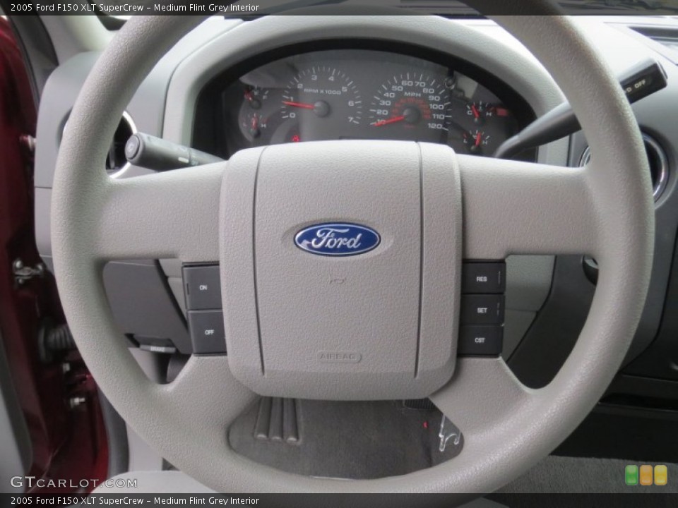 Medium Flint Grey Interior Steering Wheel for the 2005 Ford F150 XLT SuperCrew #73908911