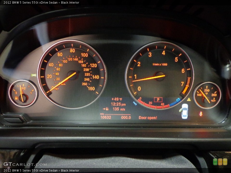 Black Interior Gauges for the 2012 BMW 5 Series 550i xDrive Sedan #73922459