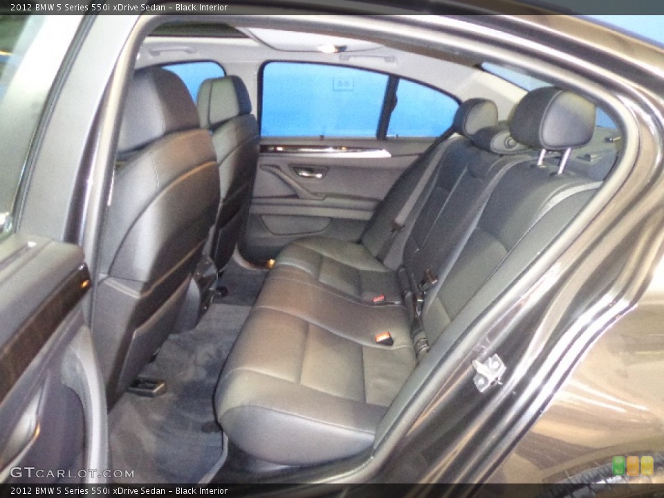 Black Interior Rear Seat for the 2012 BMW 5 Series 550i xDrive Sedan #73922524