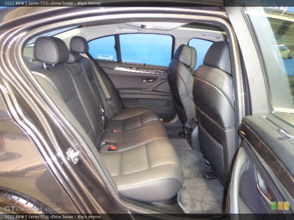 Black Interior Rear Seat for the 2012 BMW 5 Series 550i xDrive Sedan #73922570