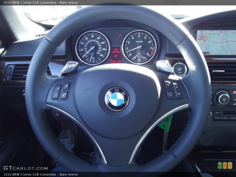 Black Interior Steering Wheel for the 2010 BMW 3 Series 328i Convertible #73928646