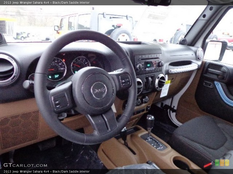 Black/Dark Saddle Interior Photo for the 2013 Jeep Wrangler Sahara 4x4 #73928700
